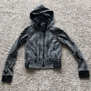 Iron Fist jacket with hoodie Sz M 🖤☠️